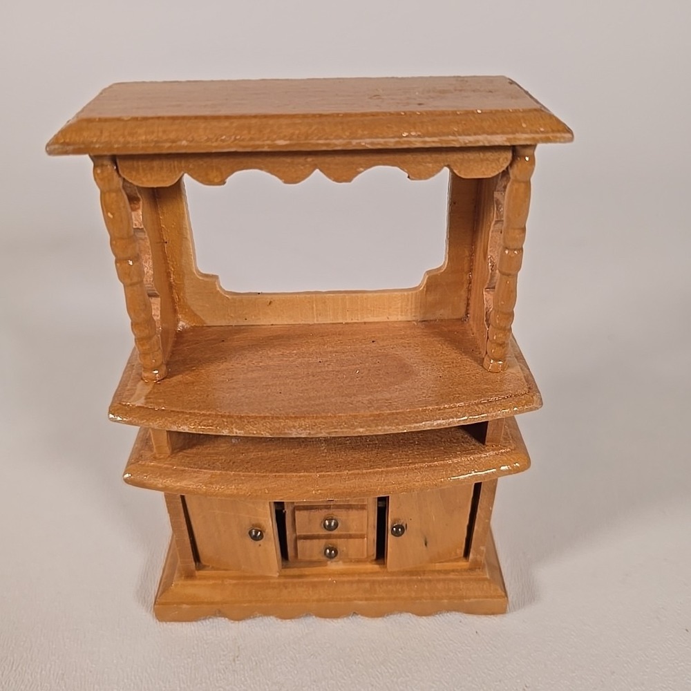 Vintage 1:12 Scale Pine Kitchen Dresser Cupboard Furniture Miniature